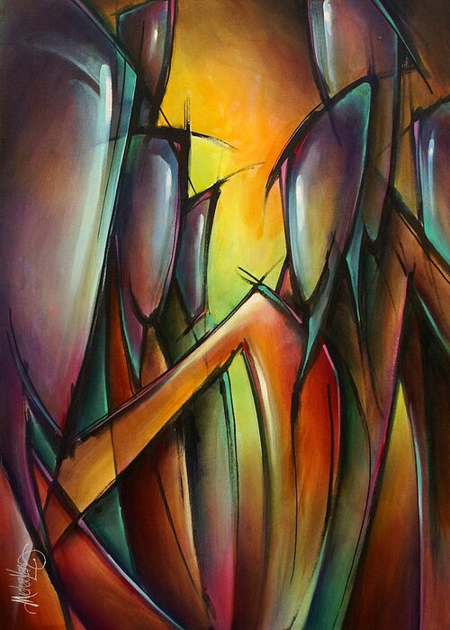 Figurative Greeting Card featuring the painting Seven by Michael Lang
