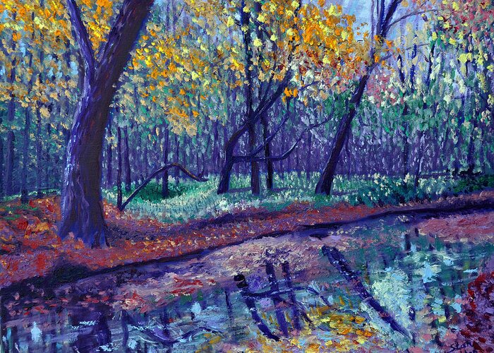 Creek Greeting Card featuring the painting SEWP Creek by Stan Hamilton