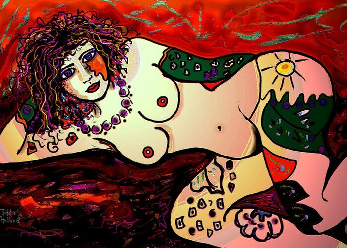 Nude Greeting Card featuring the mixed media Sexy Girl by Natalie Holland