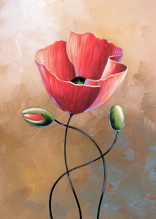 Tulip Greeting Card featuring the painting Singular by Amy Giacomelli