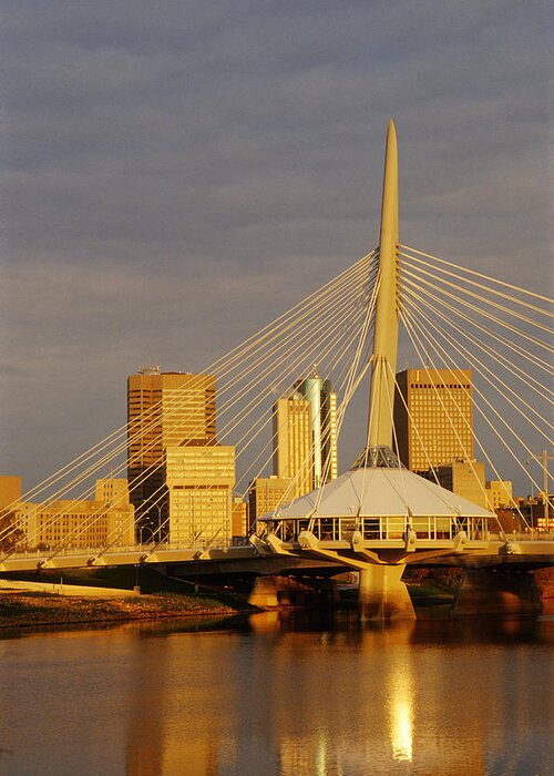 Cityscapes Greeting Card featuring the photograph Skyline With Esplande Riel, Winnipeg by Dave Reede