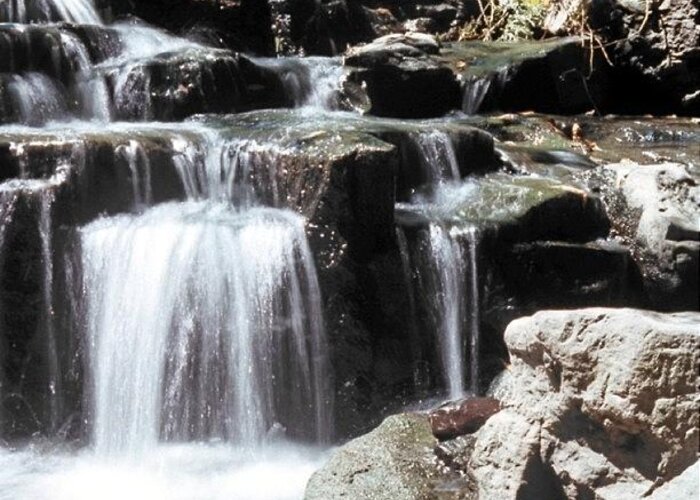 Water Greeting Card featuring the photograph small falls at Corbetts Glen by Justin Connor