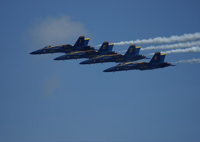 Blue Angels Greeting Card featuring the photograph Smoking Hot by Jerry Cahill