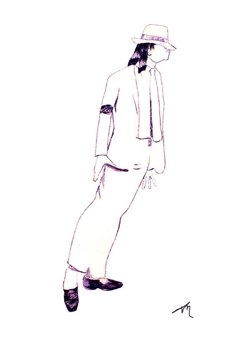 Michael Jackson Greeting Card featuring the drawing Smooth Criminal by Lee McCormick