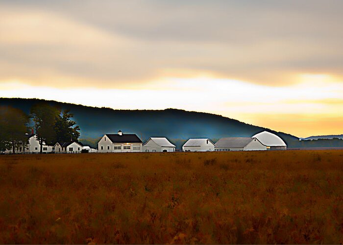 Farm Fields Sunrise On The Farm Greeting Card featuring the photograph Soft and smooth farm by Randall Branham