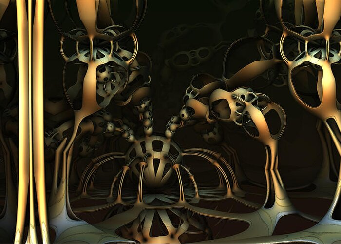 Mandelbulb Greeting Card featuring the digital art Spider Ball by Hal Tenny