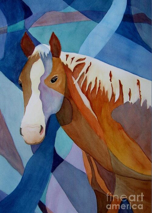Horse Greeting Card featuring the painting Spirit Horse by Vicki Brevell