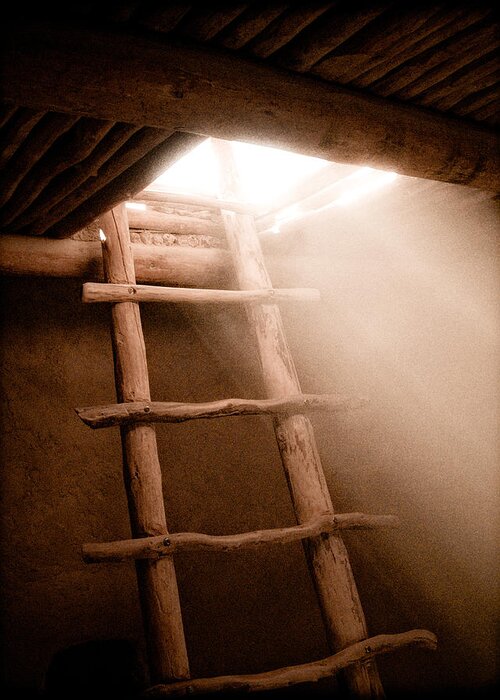 Ancestral Puebloan Greeting Card featuring the photograph Spirit Ladder by Mark Forte