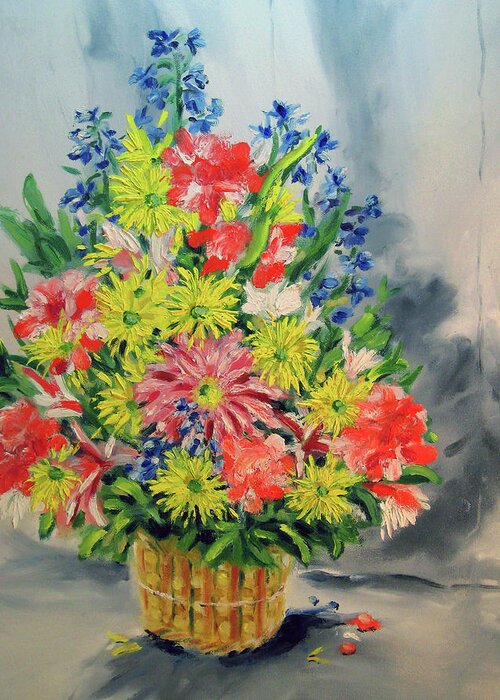 Flower Greeting Card featuring the painting Spring Flowers by James Flynn