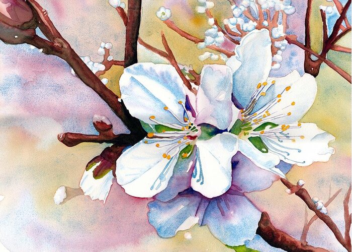 Watercolor Greeting Card featuring the painting Sprung by Gerald Carpenter