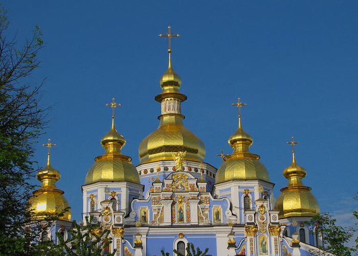 Kiev Greeting Card featuring the photograph St. Michael's Cathedral by David Gleeson