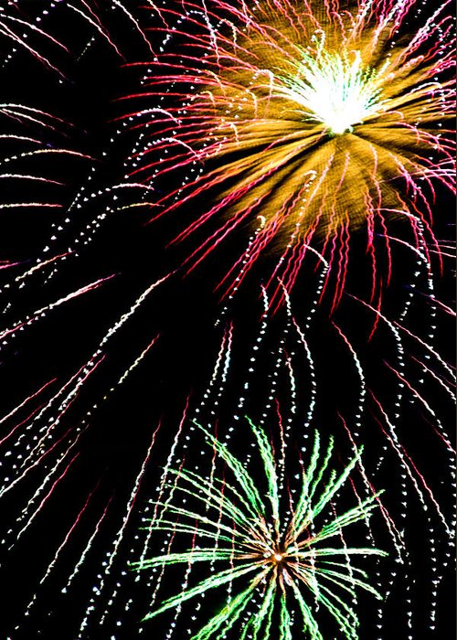 Fireworks Greeting Card featuring the photograph Staccato by Lynne Jenkins