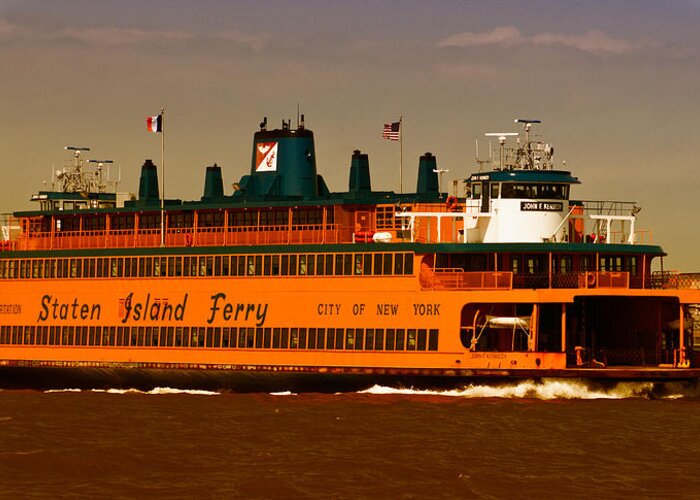 Staten Island Greeting Card featuring the photograph Staten Island Ferry by Nancy De Flon