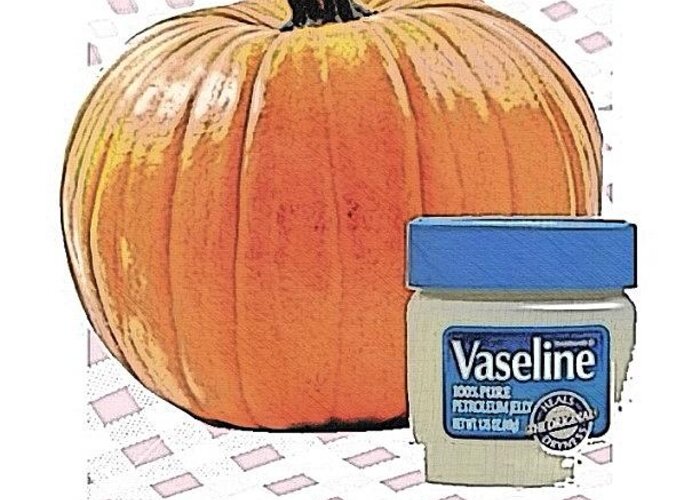 Art Greeting Card featuring the photograph Still Life With Pumpkin And Vaseline by Popdada Ken Williams