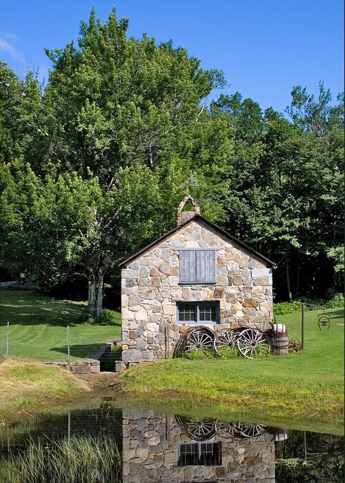 Stone. Stone Shed Greeting Card featuring the photograph Stone Shed Summer by Larry Landolfi