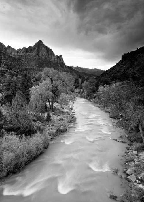 Zion Greeting Card featuring the photograph Storm Over the Watchman by Adam Pender