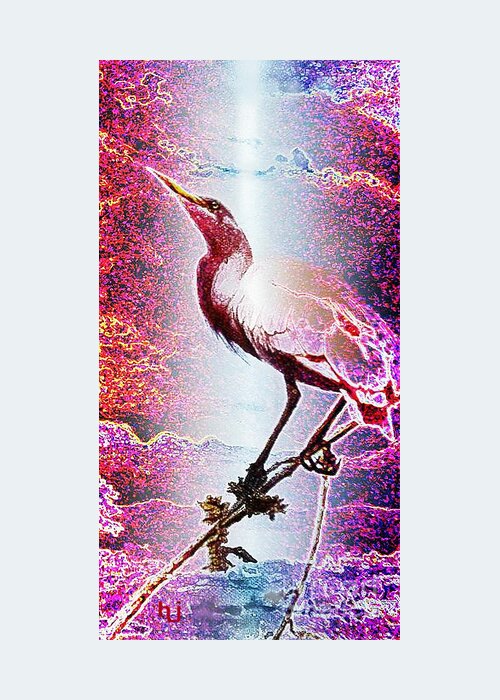 Sunbird Greeting Card featuring the mixed media Sun-Bird by Hartmut Jager