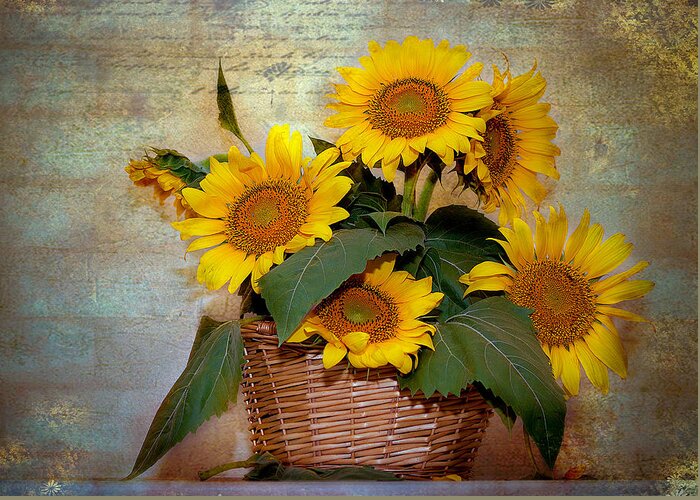 Flowers Greeting Card featuring the photograph Sunflowers by Anna Rumiantseva
