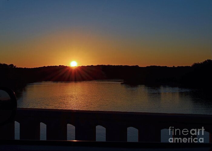 Color Photography Greeting Card featuring the photograph Sunset From The Bridge by Sue Stefanowicz