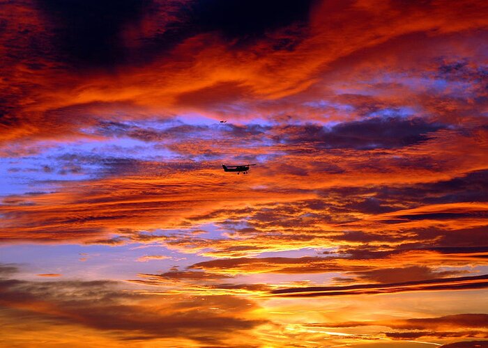 Aviation Greeting Card featuring the photograph Sunset Pattern by Dan Myers