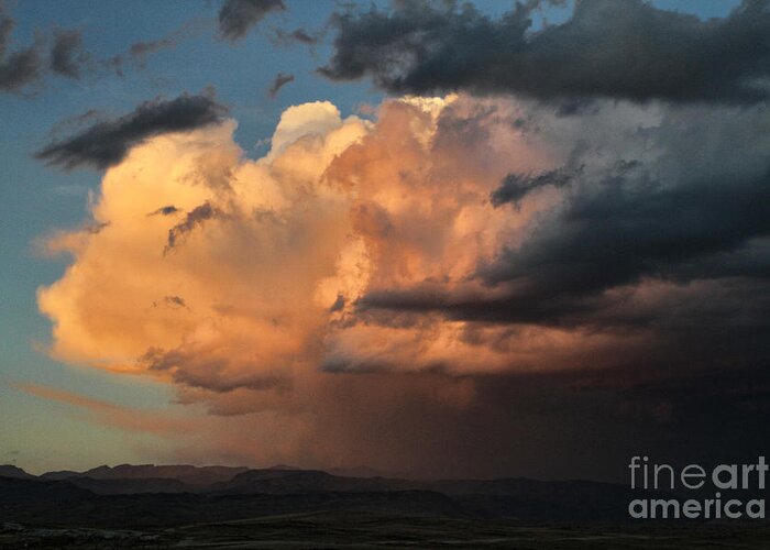 Thunderstorm Greeting Card featuring the photograph Sunset Rain by Edward R Wisell