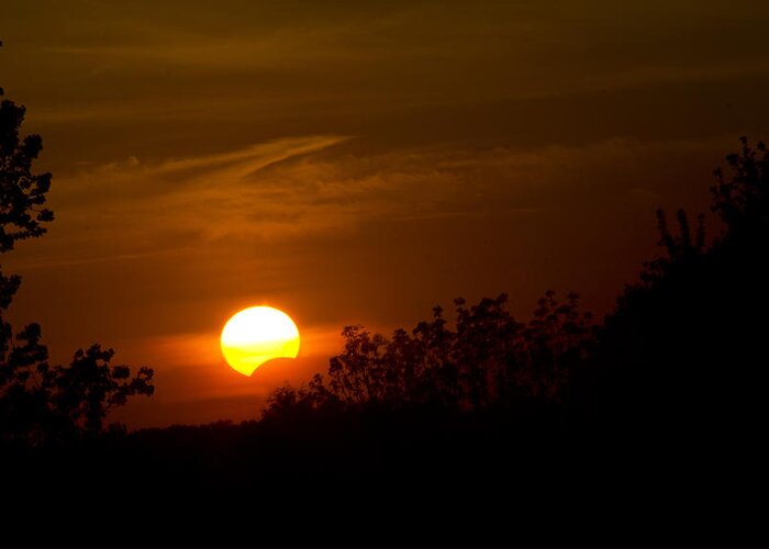 Landscape Greeting Card featuring the photograph Sunset Sun Eclipse by Nick Mares