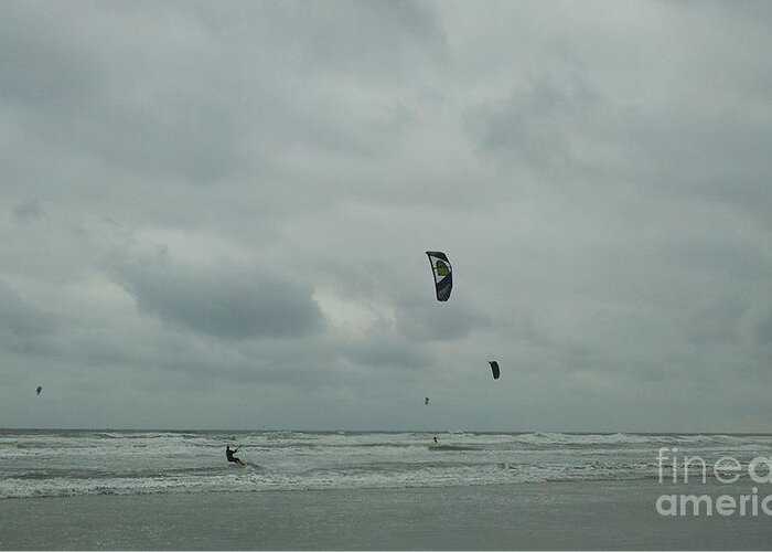 Surf Greeting Card featuring the photograph Surfing The Wind by Donna Brown