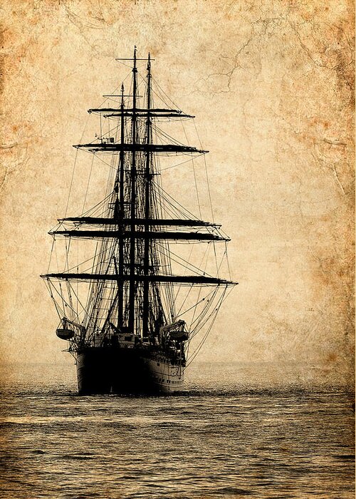 Textured Greeting Card featuring the photograph Tall Ship by Fred LeBlanc