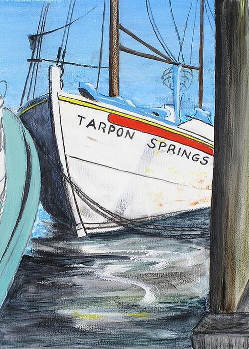 Fine Art Greeting Card featuring the painting Tarpon Springs by G Linsenmayer