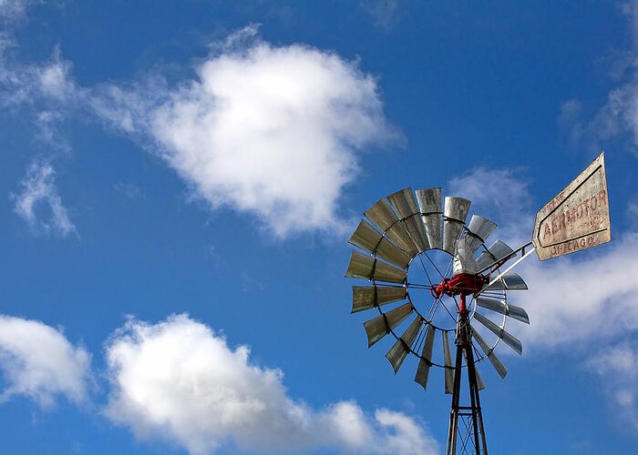 Clouds Greeting Card featuring the photograph Temecula Wine Country Windmill by Peter Tellone