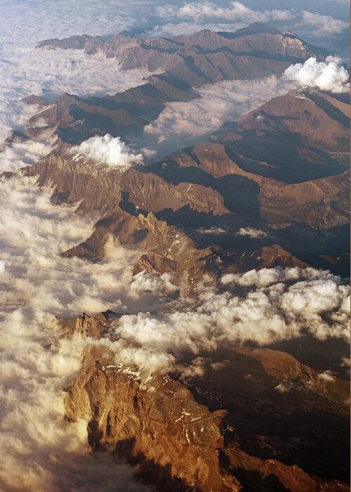 Alps Greeting Card featuring the photograph The Alps, Aerial Photograph by Carlos Dominguez