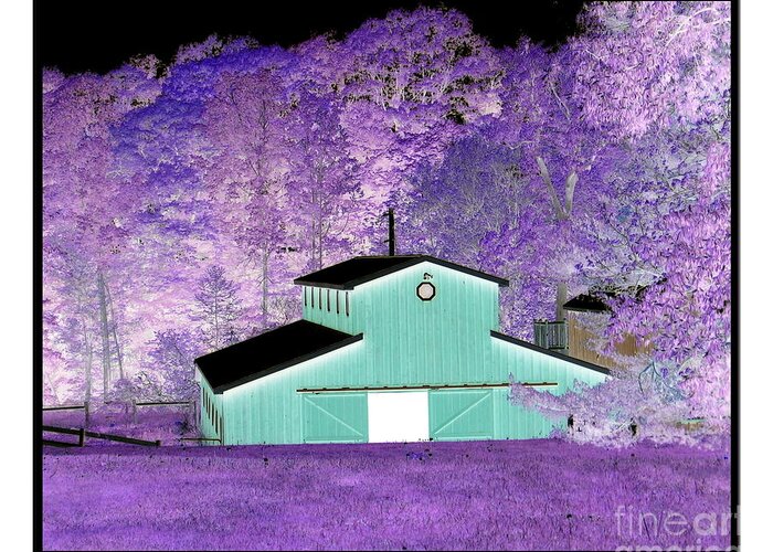 Barn Greeting Card featuring the photograph The Barn Negative Inverted Effect by Rose Santuci-Sofranko