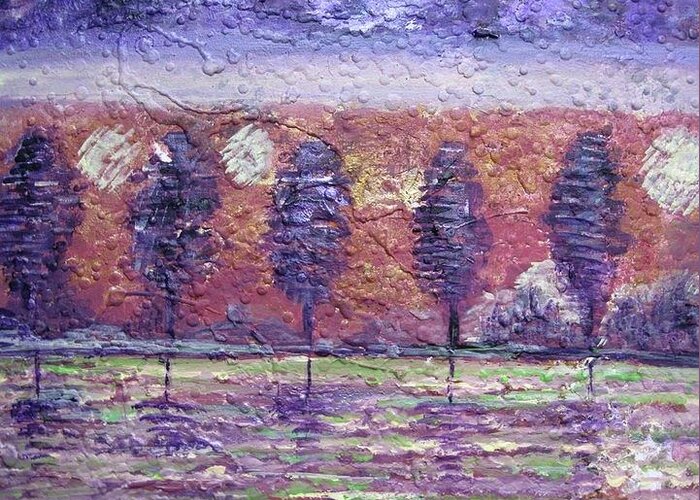 Trees Greeting Card featuring the mixed media The Boulevard by Jacqui Hawk