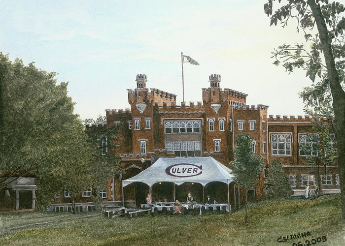 Landscape Greeting Card featuring the painting The Final Ball at Culver by Svetlana Jenkins
