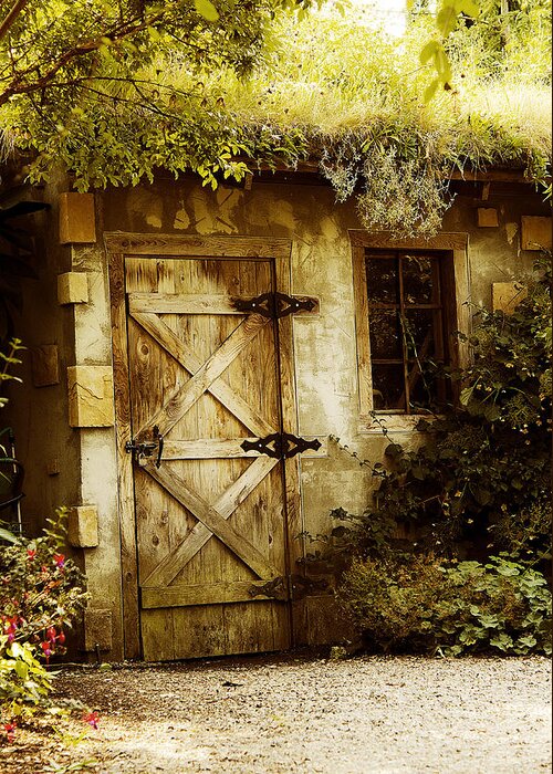 Garden Greeting Card featuring the digital art The Garden Shed by Mary Jane Armstrong