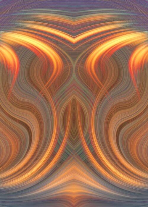 Abstract Greeting Card featuring the digital art The Ghost of Fire by Linda Phelps