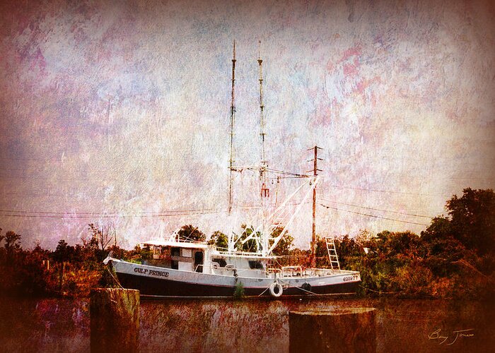 Shrimp Boat Greeting Card featuring the photograph The Gulf Prince by Barry Jones