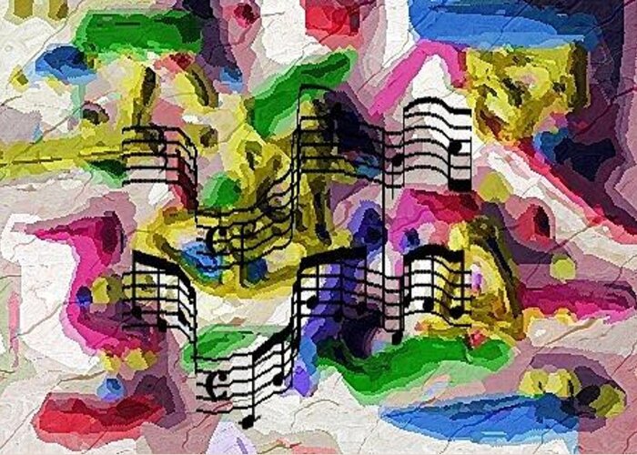 Abstract Greeting Card featuring the digital art The Music In Me by Alec Drake