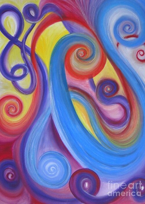 Abstract Greeting Card featuring the painting The Music of Life by Lisa Bell