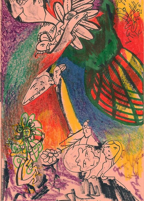 Automatic Drawing Greeting Card featuring the mixed media The Sugar Smugglers by Gustavo Ramirez