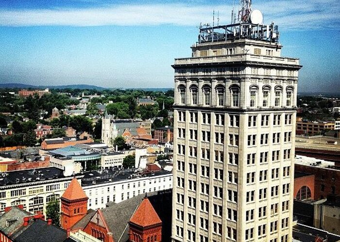 Lancaster Greeting Card featuring the photograph The View From Our Marriott by Nish K.