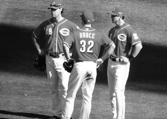 Reds Greeting Card featuring the photograph Three Amigos #jaybruce #drewstubbs by Reds Pics