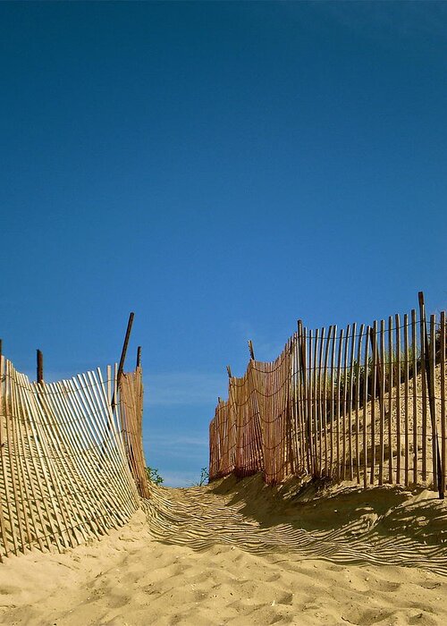 Ocean Greeting Card featuring the photograph Through the Dunes by Susan Elise Shiebler