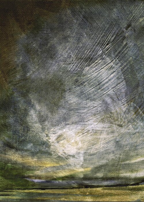 Abstract Landscape Greeting Card featuring the digital art Thunder in the Distance by Jean Moore