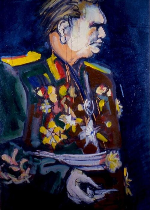 Portraits Greeting Card featuring the painting Tito by Les Leffingwell