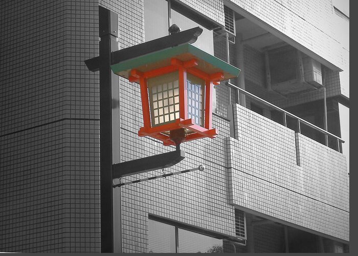 Tokyo Greeting Card featuring the photograph Tokyo Street Light by Naxart Studio