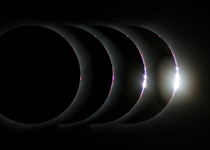 Moon Greeting Card featuring the photograph Total Solar Eclipse by Laurent Laveder