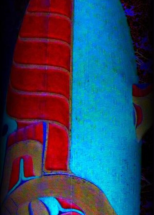 Totem Greeting Card featuring the digital art Totem 54 by Randall Weidner