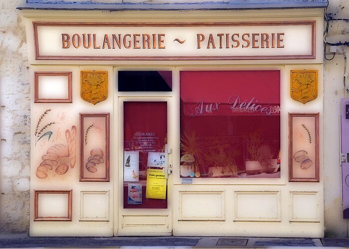 Mediaeval Greeting Card featuring the photograph Traditional French shop by Rod Jones