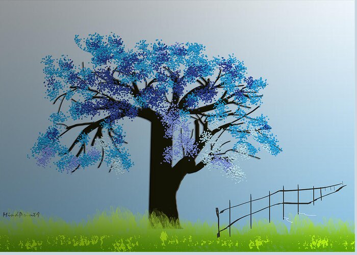 Tree Greeting Card featuring the digital art Tree in Seasons - 2 by Asok Mukhopadhyay